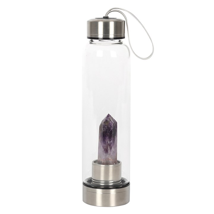 Image of Amethyst Calming Glass Water Bottle