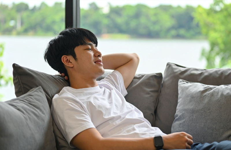 man daydreaming