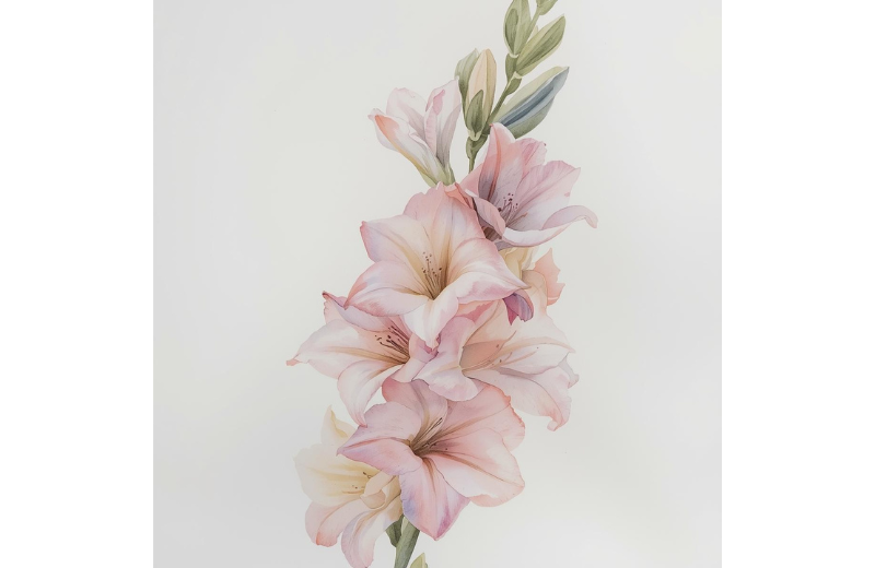 August birth flower Gladiolus artwork