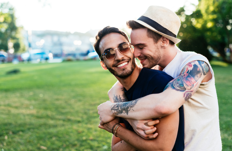 Happy lgbt couple in love
