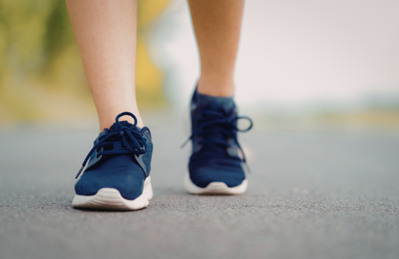 feet of person walking