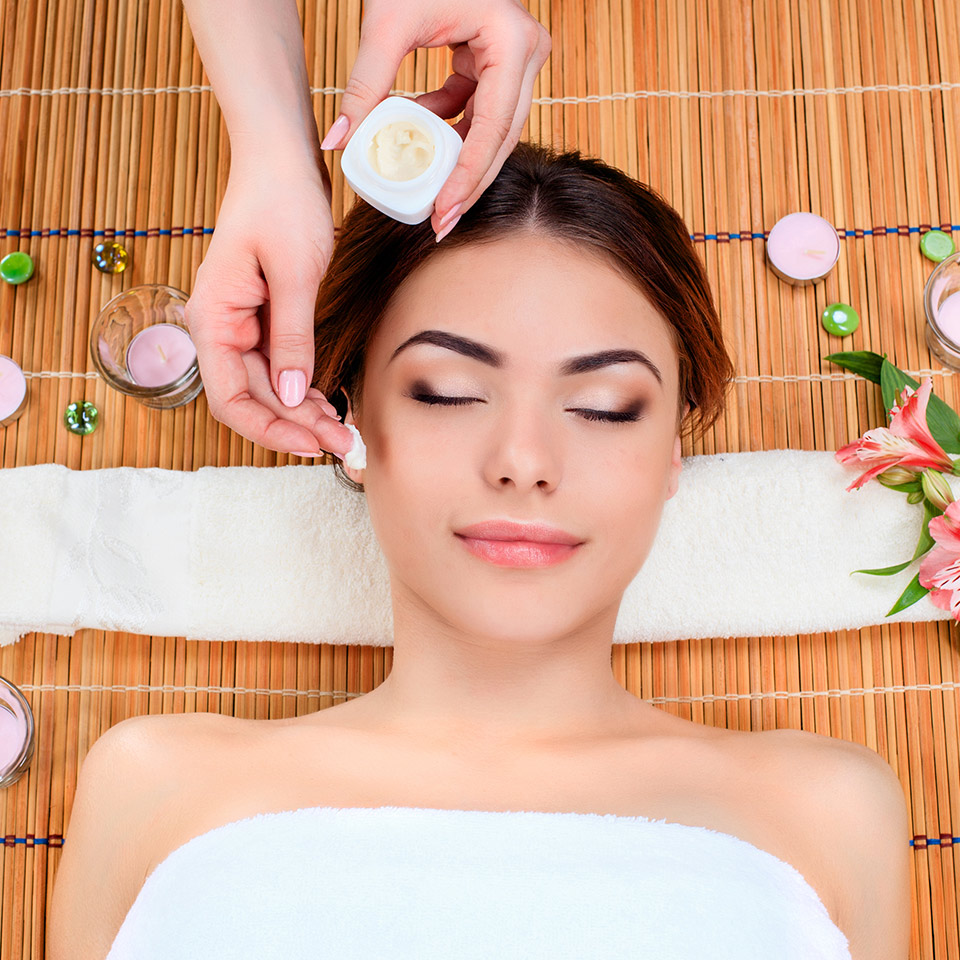 Woman receiving a spa treatment