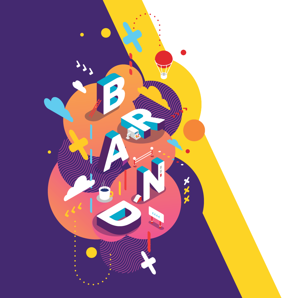 3d Illustration of the word brand
