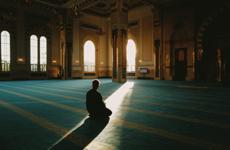 Peaceful moment in a Mosque