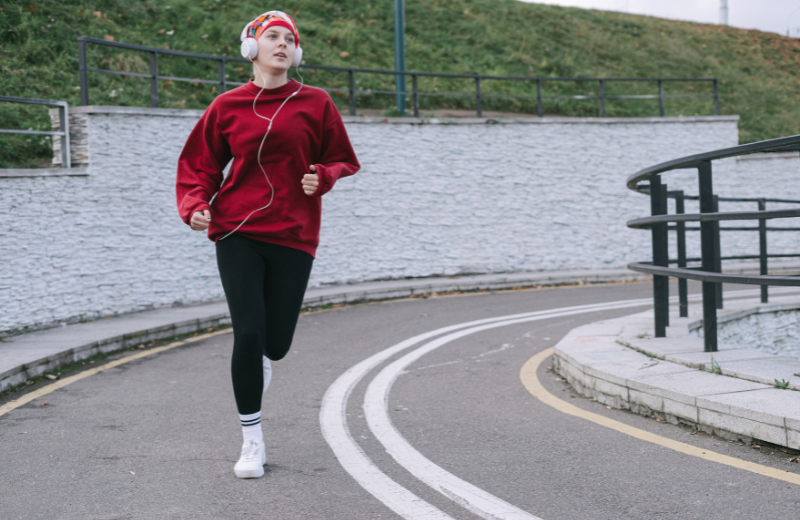 woman jogging outside
