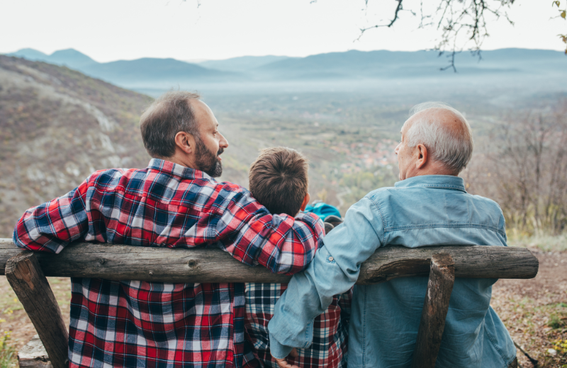 Image of men through the generations.