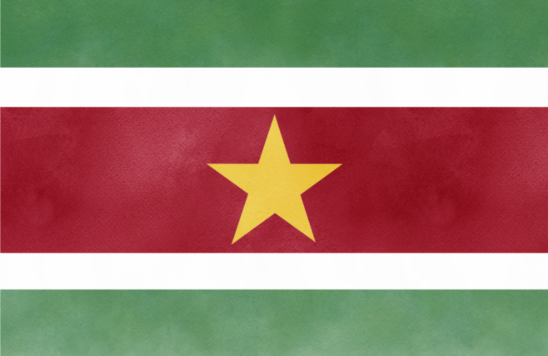 Suriname flag.