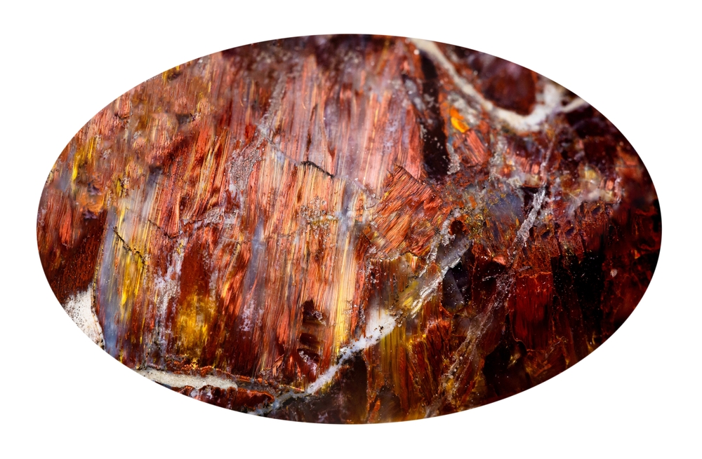 A piece of Pietersite on a white background