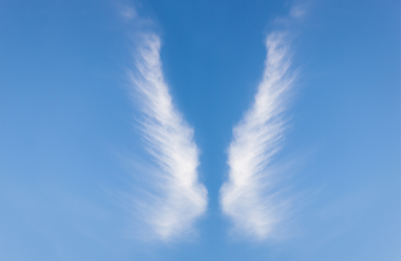 angel wings clouds in sky