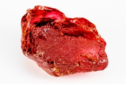 Garnet crystal white background
