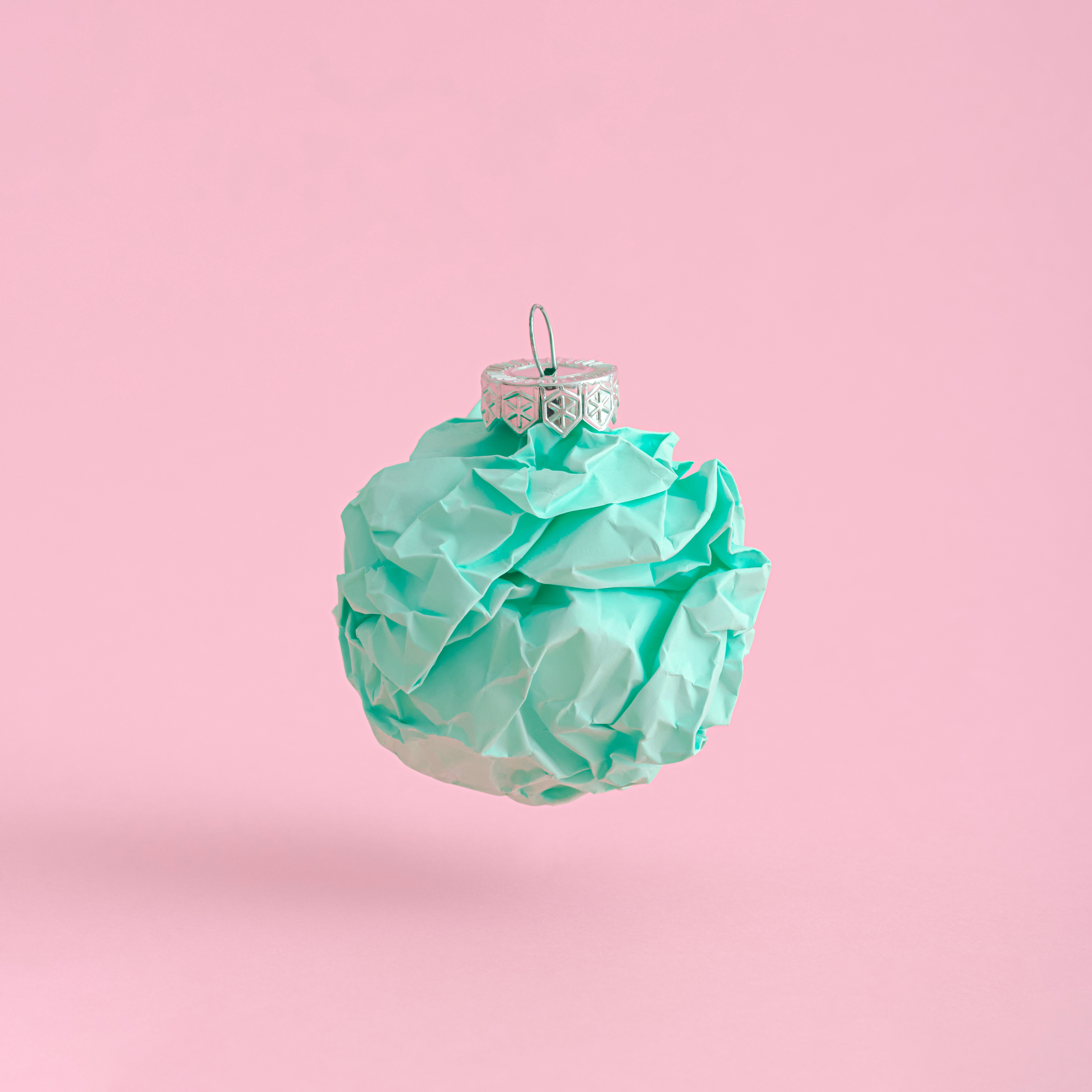 Recycled fabric christmas bauble