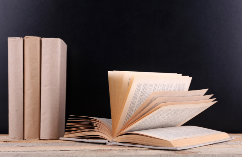 two books, one of them open
