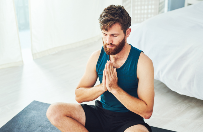 Image of someone practising yoga.