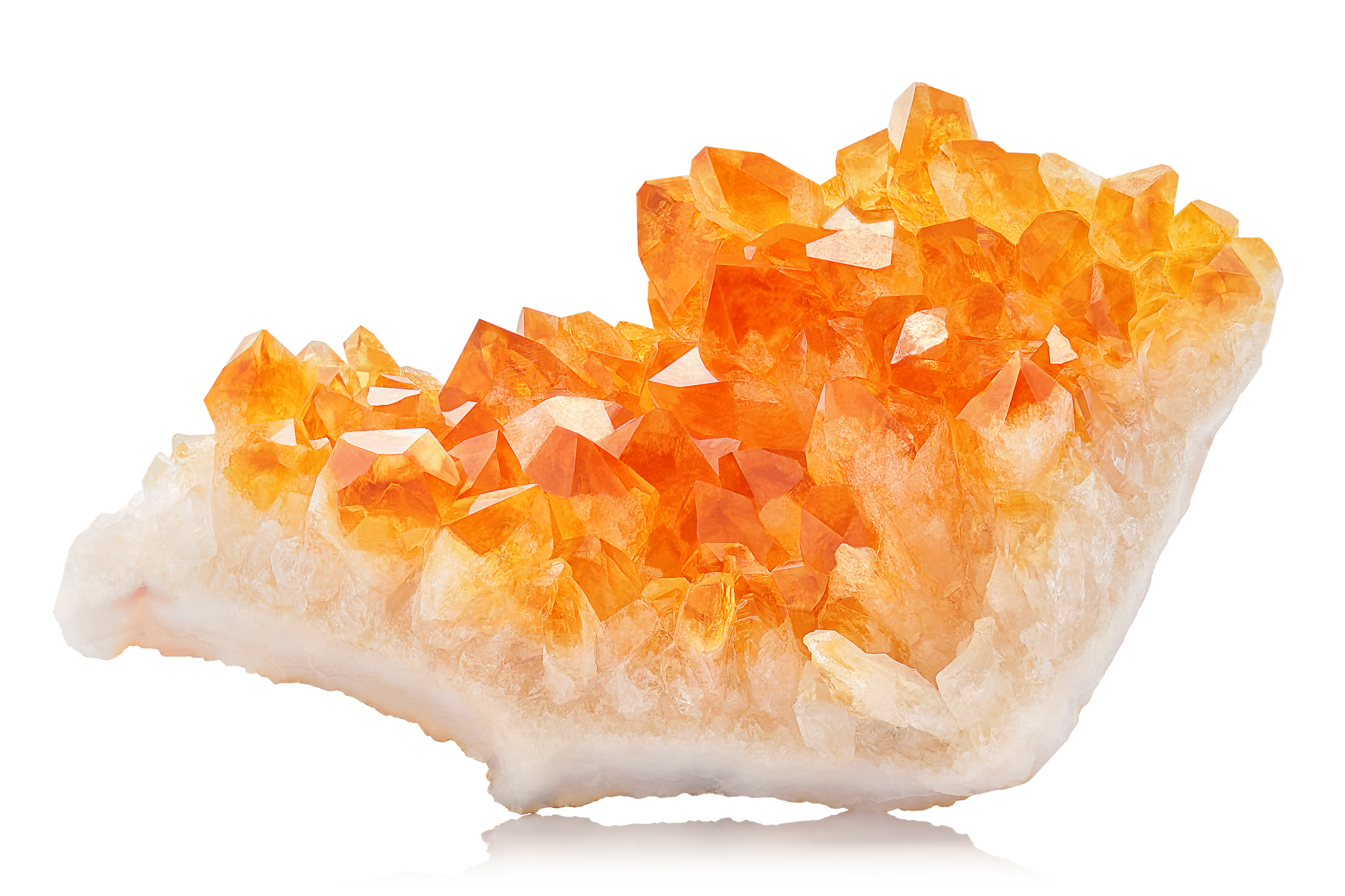 A piece of Citrine on a white background