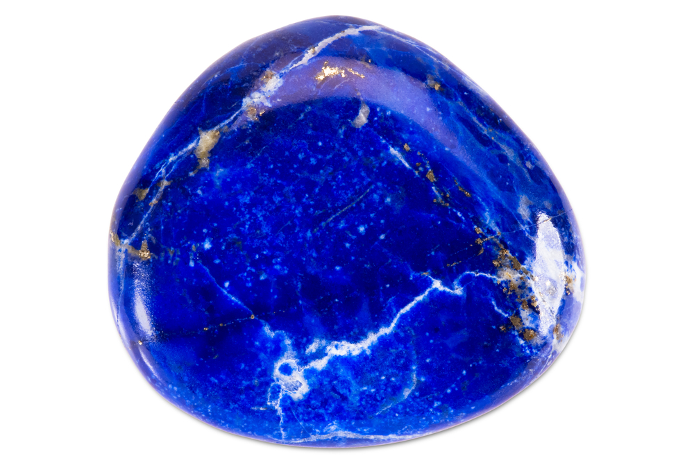 A piece of Lapis Lazuli on a white background