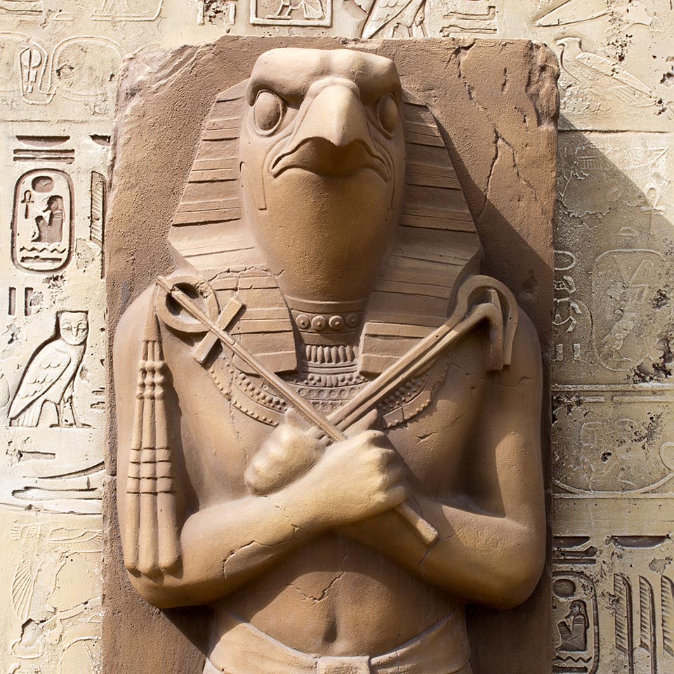 Statue of Ra, the Egyptian Sun God.