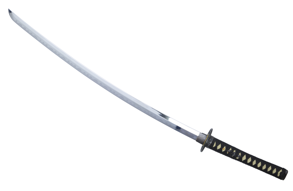Close up of a katana sword