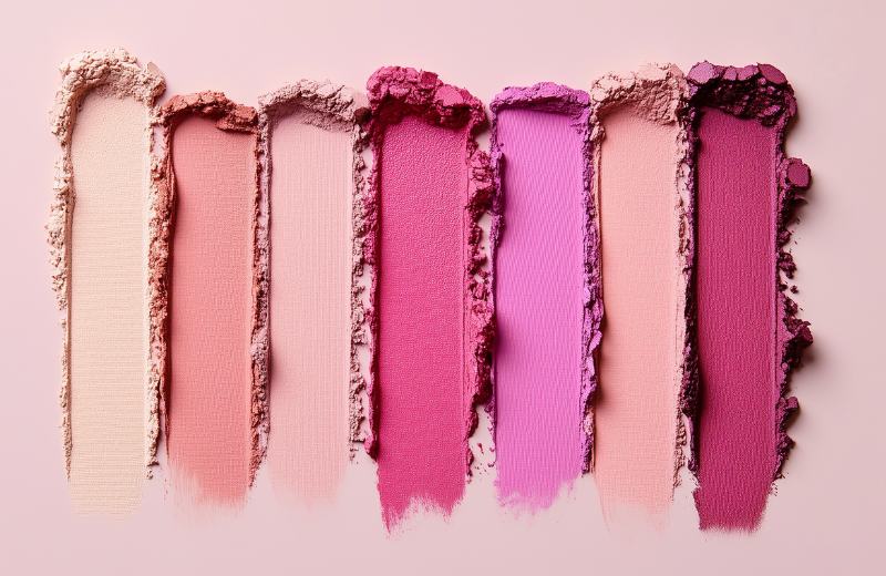 Shades of pink.