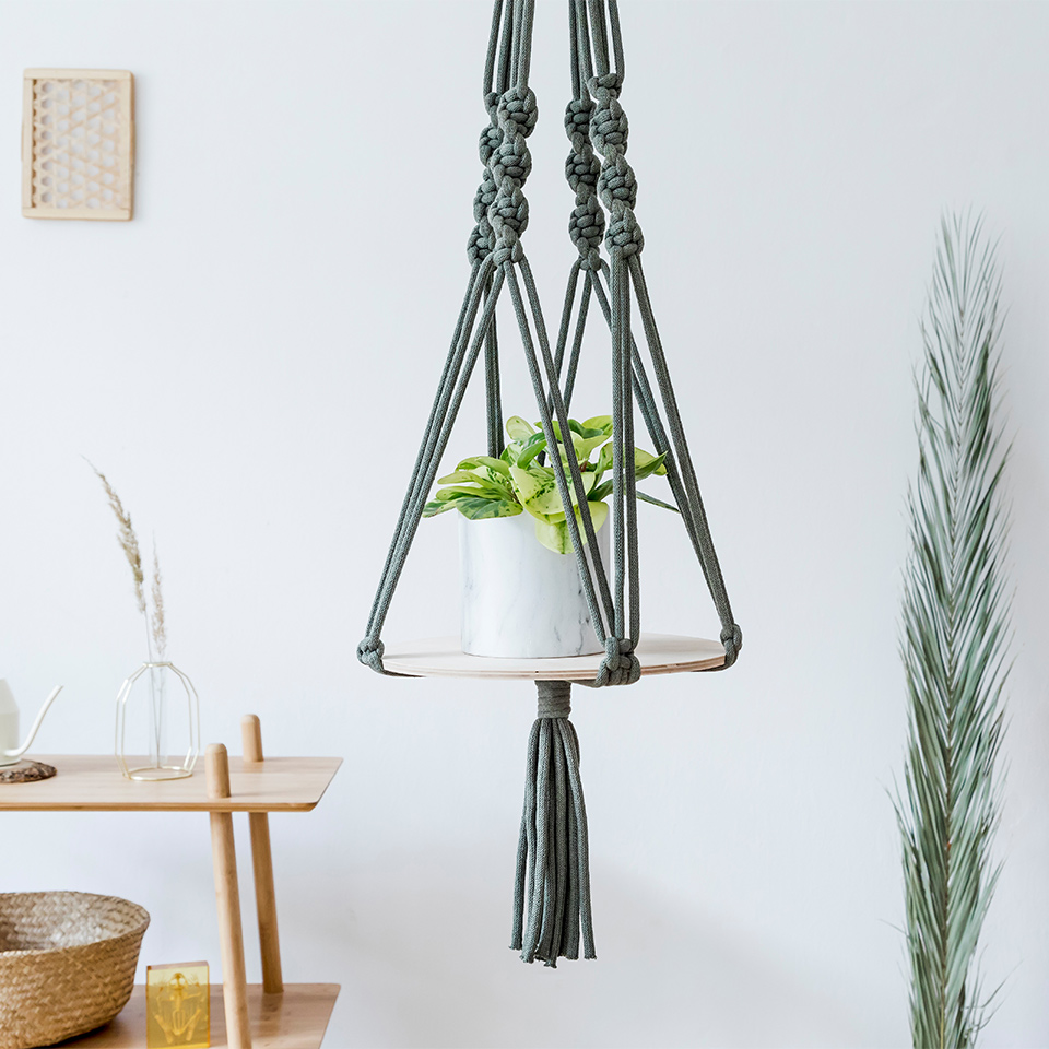 A collection of macramé leaves
