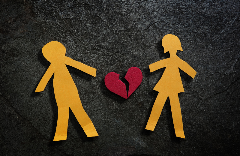 artwork of a broken up couple