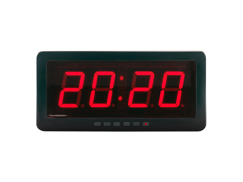 A digital clock showing 20:20