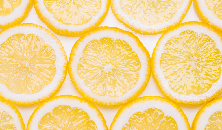 Lemon slices flatlay