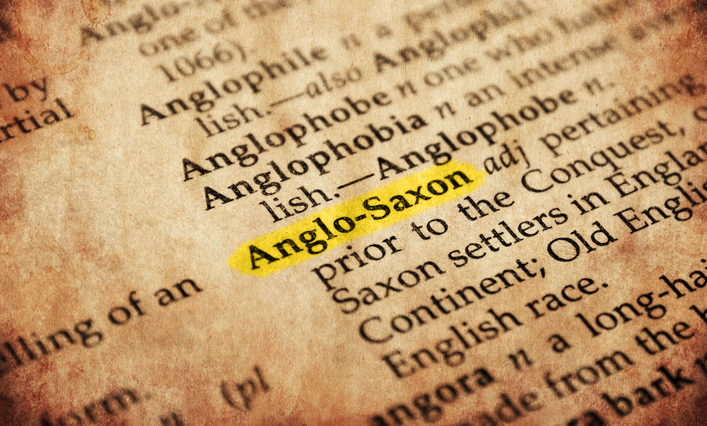 The word "Anglo Saxon" highlighted in text