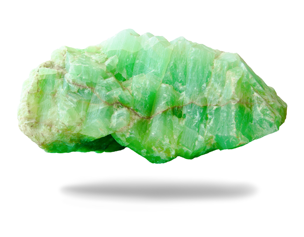 A piece of Green Jade on a white background