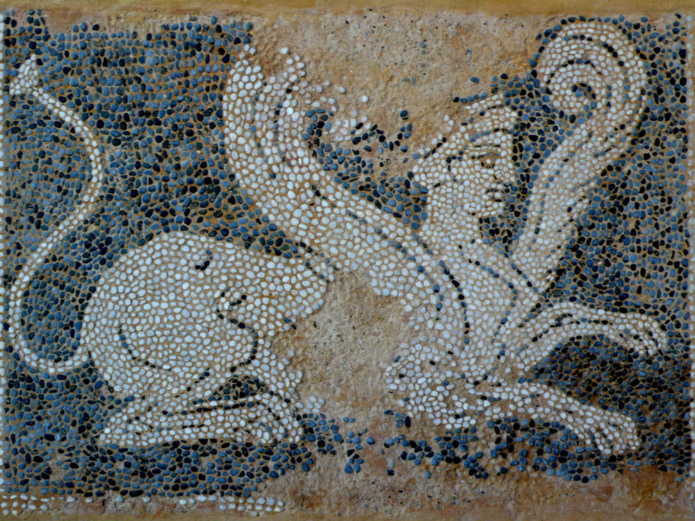 Mosaic artwork of a Sphinx