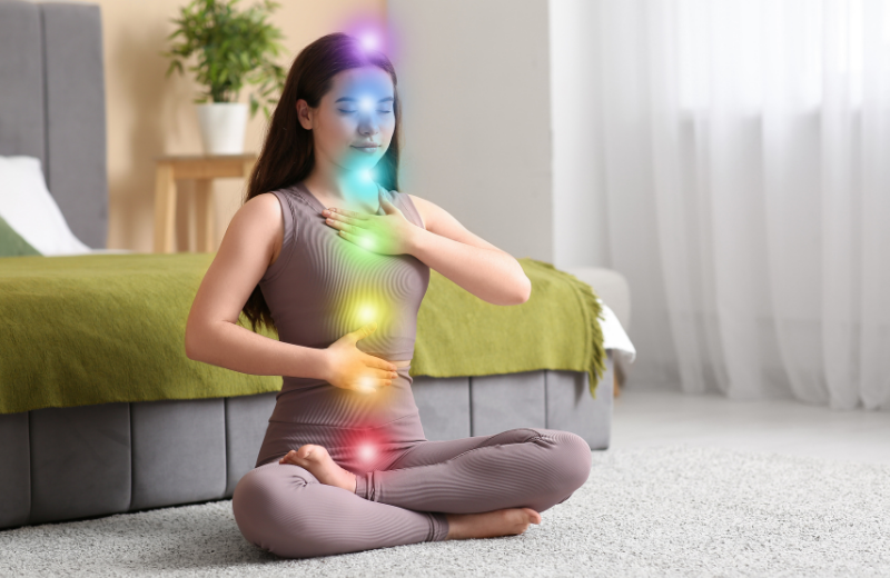 woman meditating for chakras