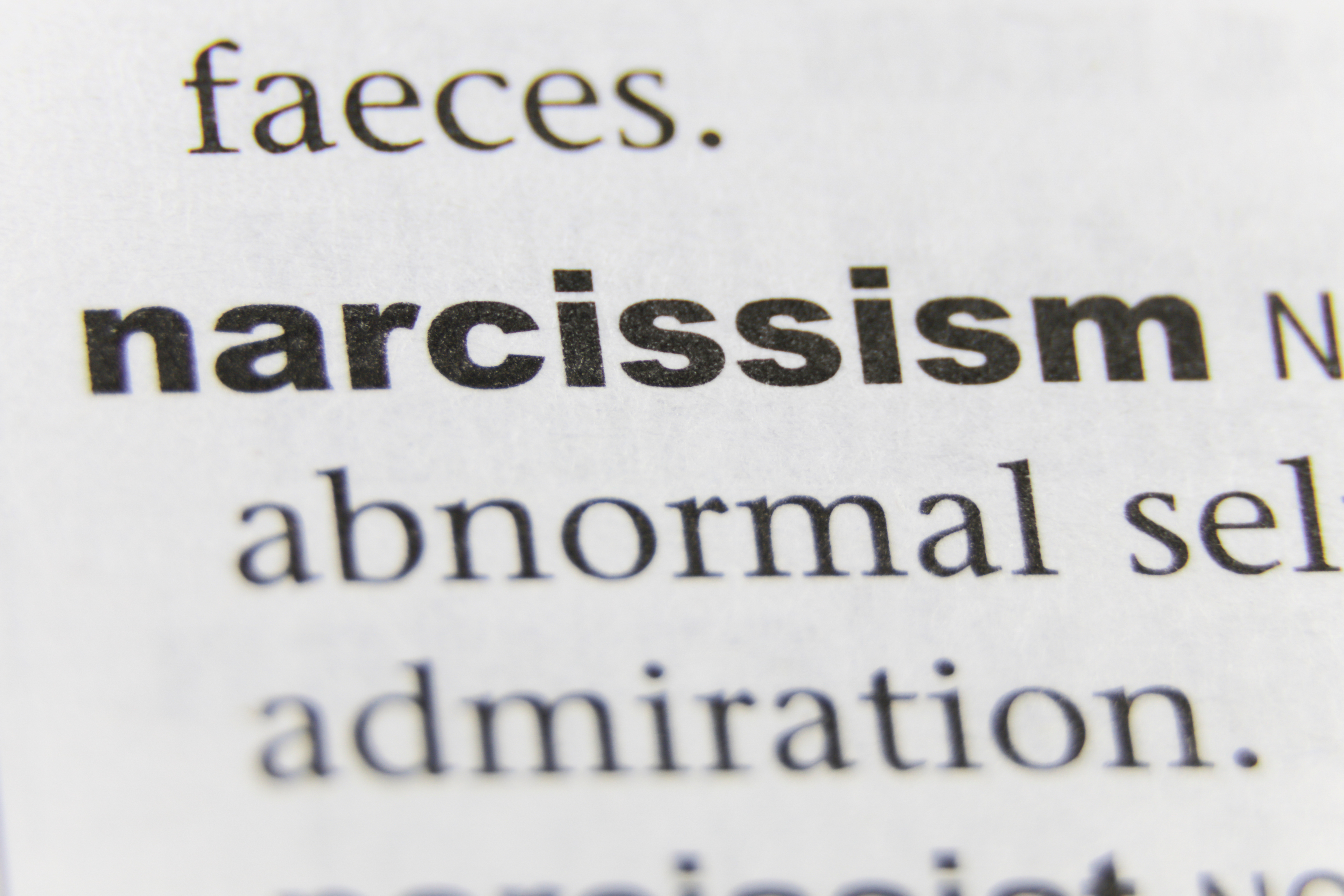 The word narcissism taken from a dictionary