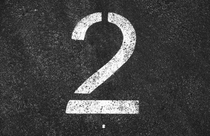 number 2 road marking