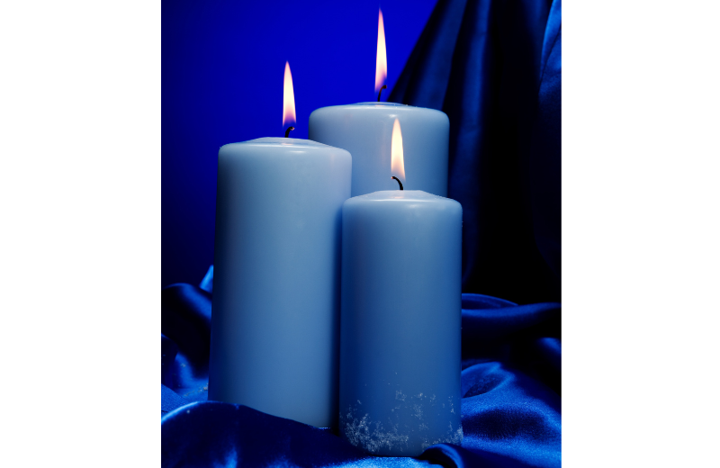 blue spellcasting candles
