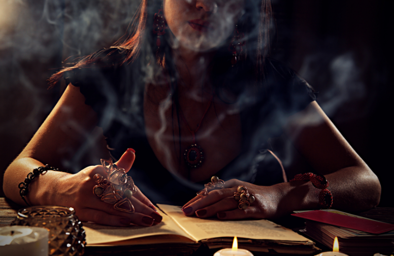 psychic woman journalling