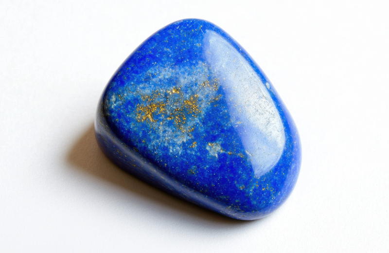 Lapis Lazuli crystal white background