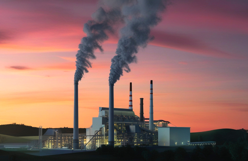 Power Plant releasing pollution