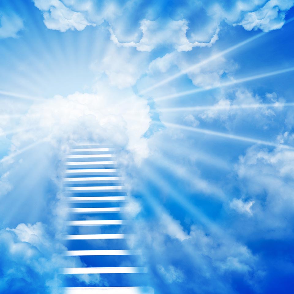 A stairway leading to a heavenly realm.