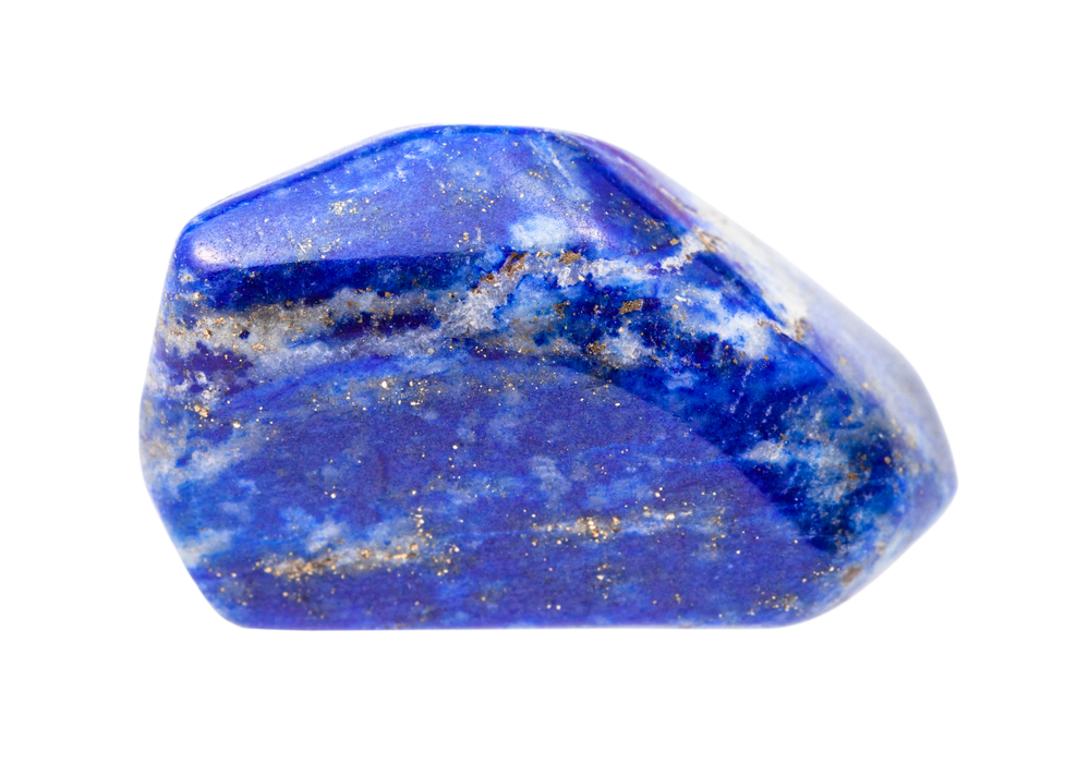 A piece of Lapis Lazuli on a white background