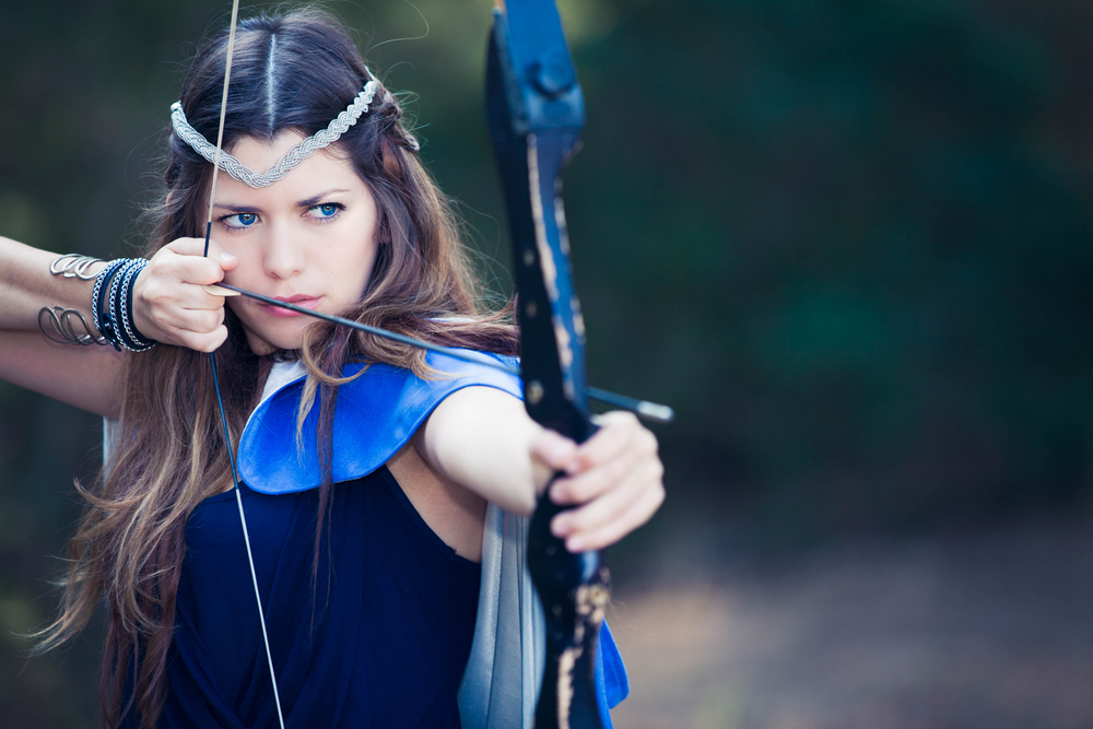 Woman with a bow and arrow