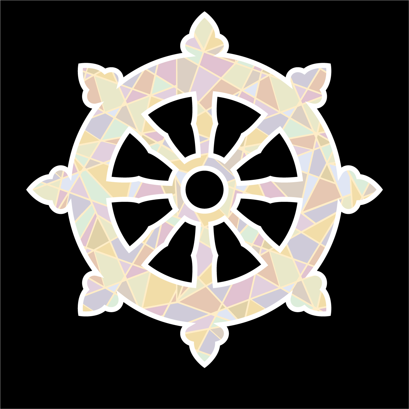 Dharma Wheel healing symbol.