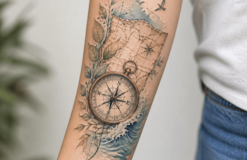 Compass Tattoo Meaning by Placement