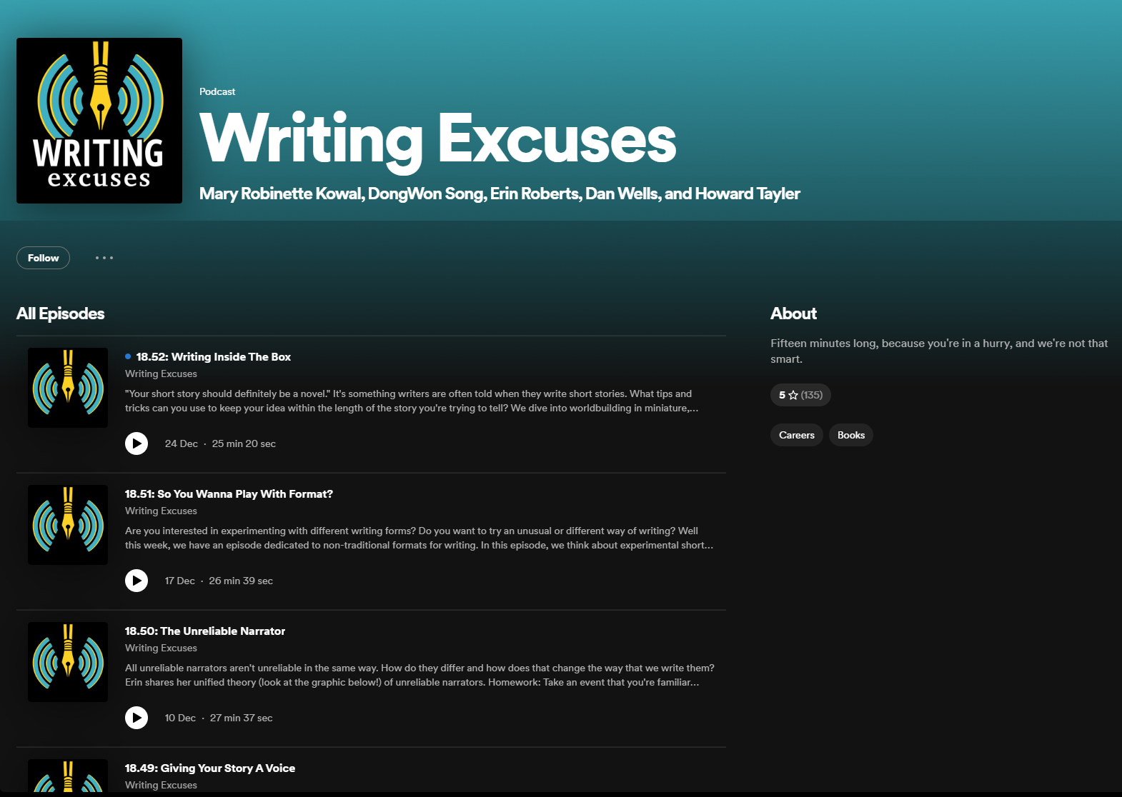 Writing Excuses Podcast