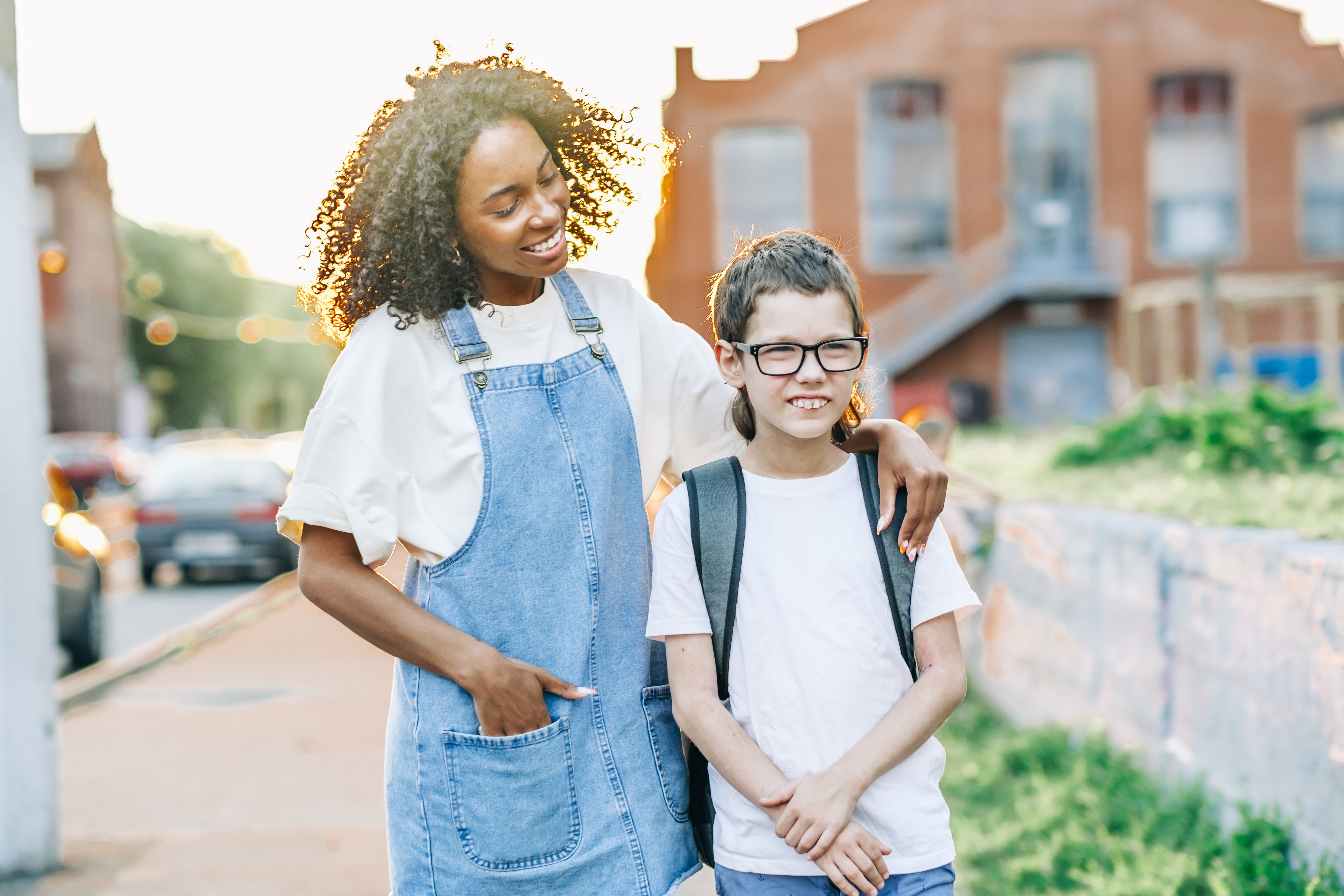 Autistic child with teacher