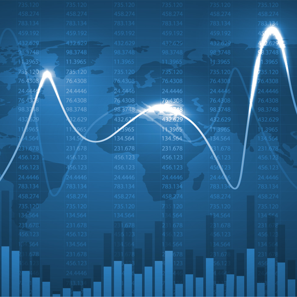 Financial data graph chart