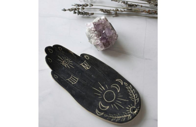 Hamsa and crystal