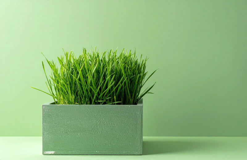 indoor grass in pot