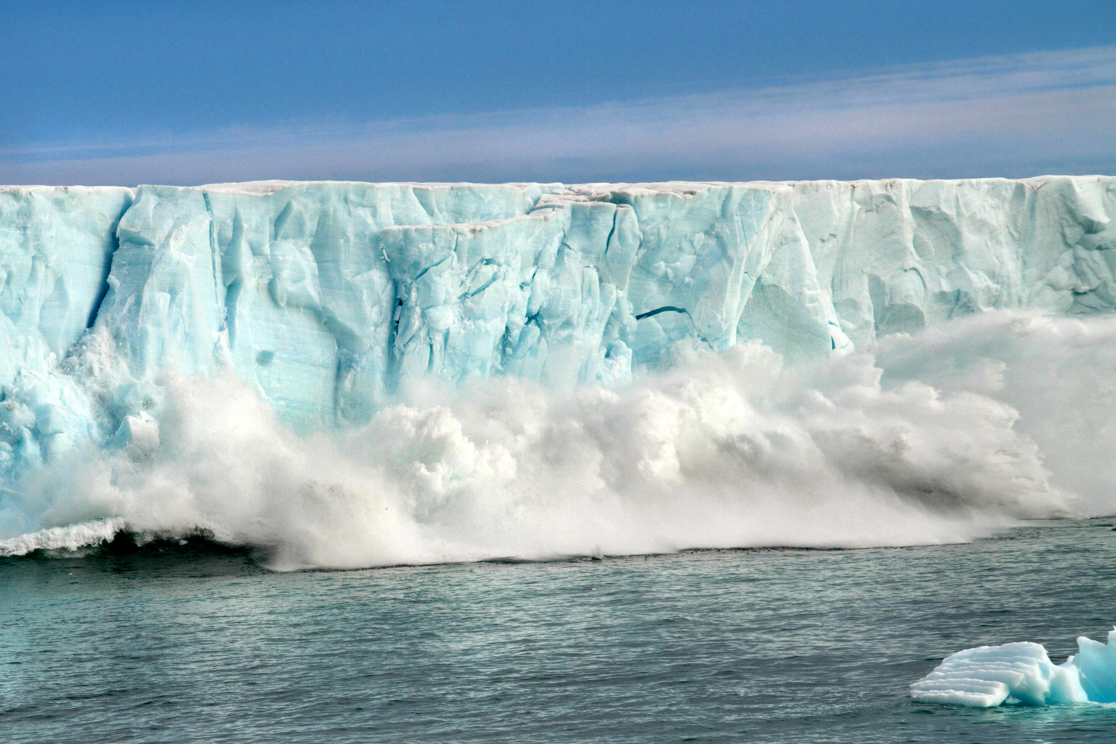 Melting ice caps into the sea