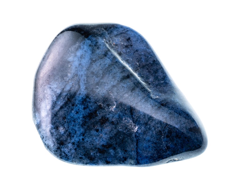 A piece of Dumortierite on a white background