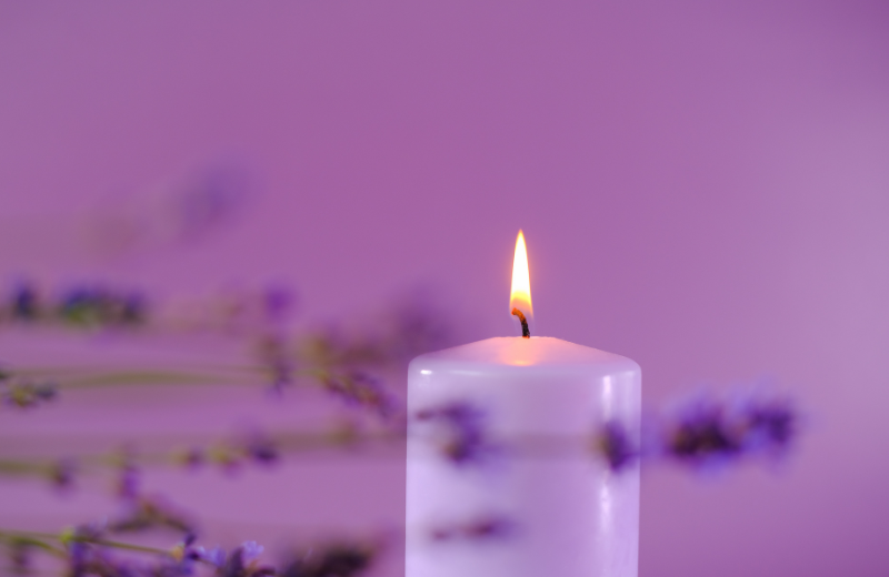 Purple spellcasting candles