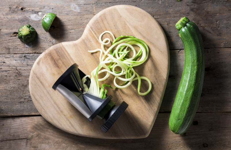 Spiralised vegetable noodles with courgette